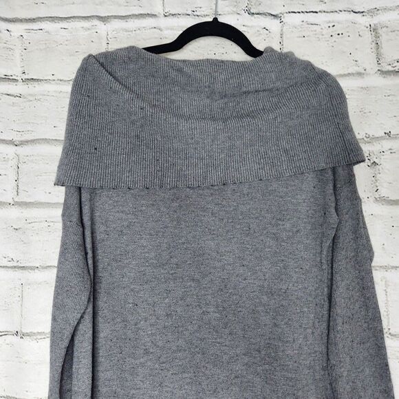 Caslon 3-in-1 Side Slit Convertible Cowl Neck Sweater Tunic Size Large Gray - Picture 10 of 12